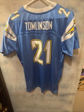 NFL Tomlinson #21 Blue and White Football Jersey